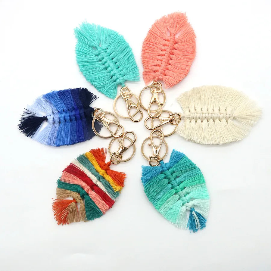 fashion leaves cotton unisex bag pendant keychain 1 piece