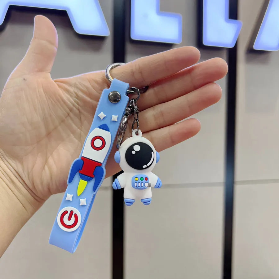 cute astronaut pvc unisex bag pendant keychain 1 piece