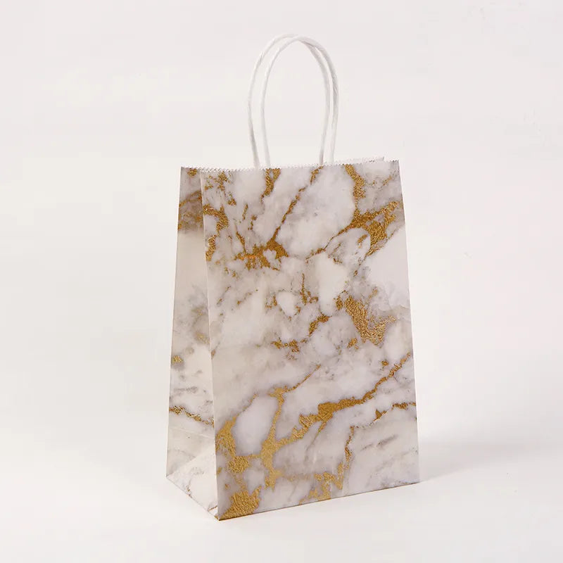 fashion marble kraft paper festival gift bags