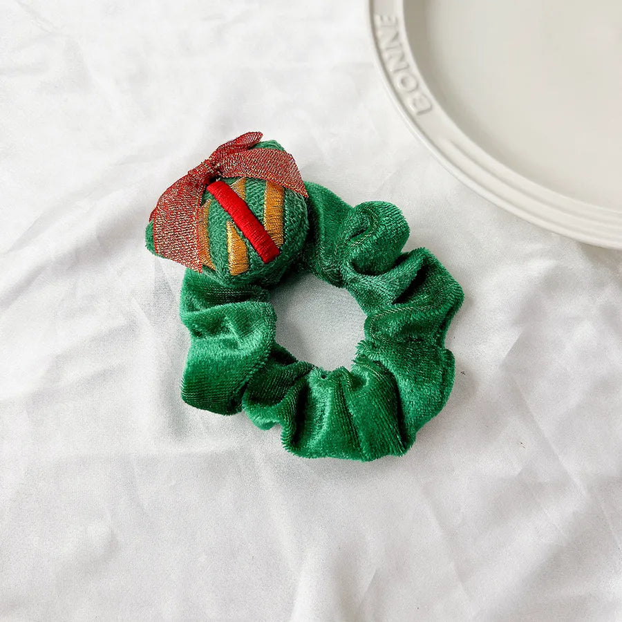 Christmas Cartoon Santa Claus And Deer Plush Elastic Fabric Hair Bands  Style Handmade Christmas Headwear