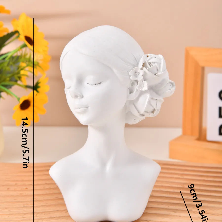 Elegant Simple Style Human Flower Resin Jewelry Display Jewelry Display Bust