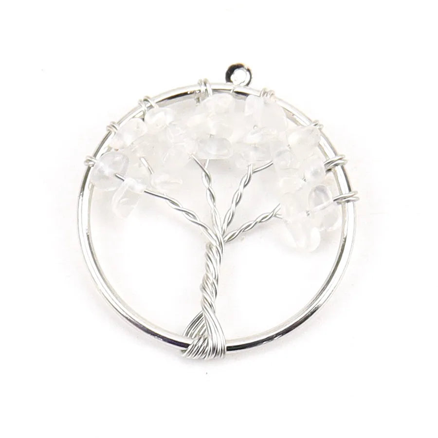 simple style lucky tree natural stone agate wholesale pendants