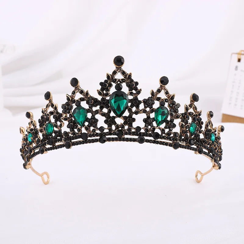 bridal water droplets alloy inlay rhinestones crown