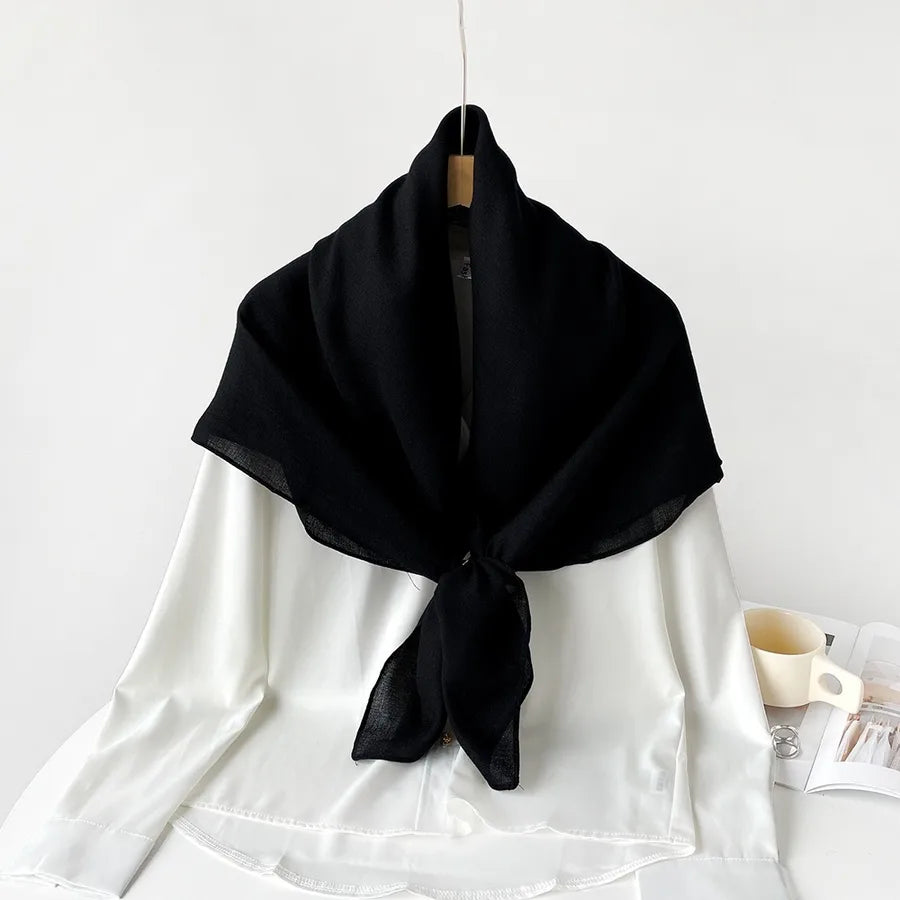 Women's Elegant Simple Style Solid Color Imitation cotton and linen Silk Scarf
