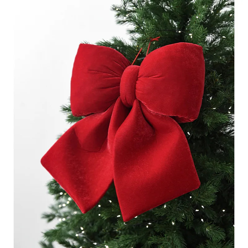 Nuchi Large Velvet Christmas Decoration 3D Christmas Tree Ornament DIY Embroidery Festive Butterfly Knot Holiday Craft