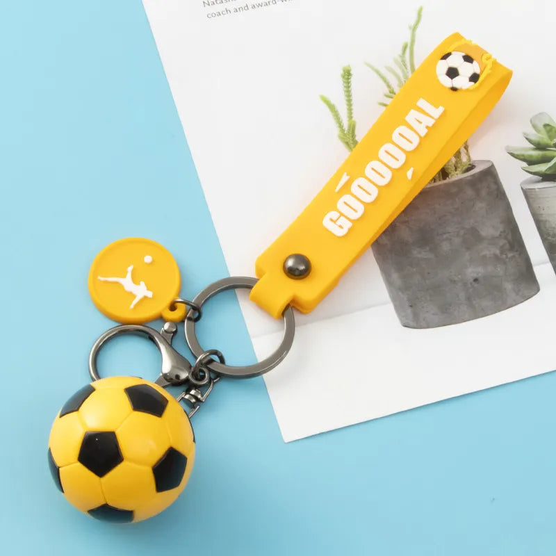 fashion letter football pvc unisex bag pendant keychain 1 piece