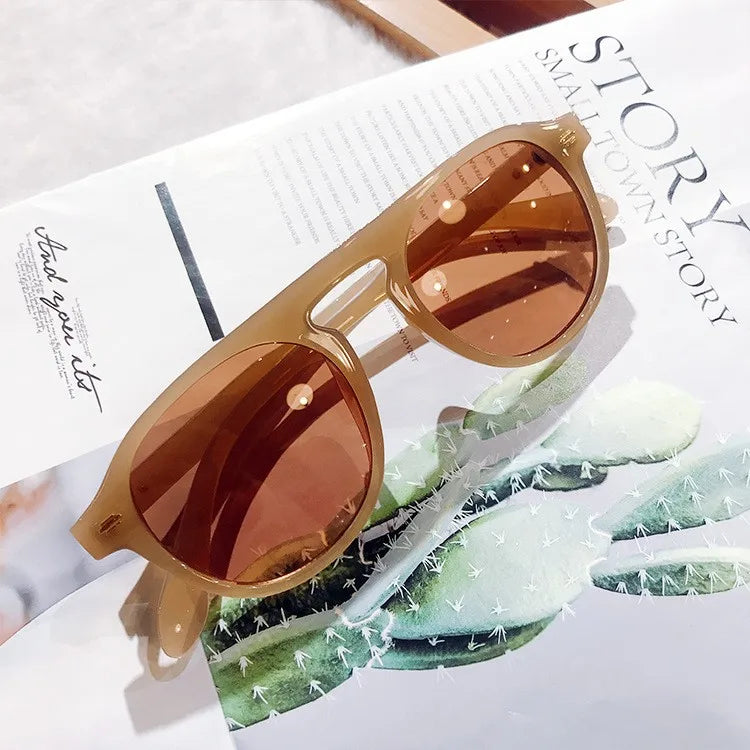 Casual Solid Color Pc Round Frame Full Frame Men's Sunglasses