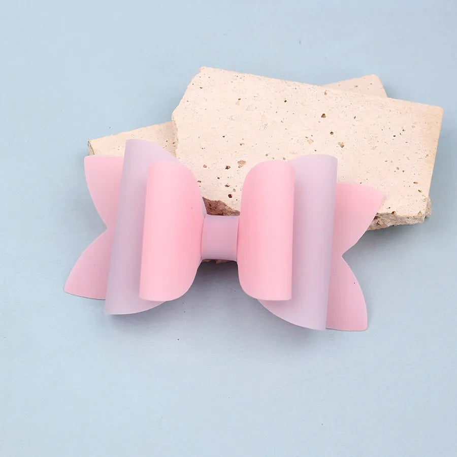 New Summer Fresh Pvc Bow Hairpin Candy Color Bow Hairpin Simple and Versatile