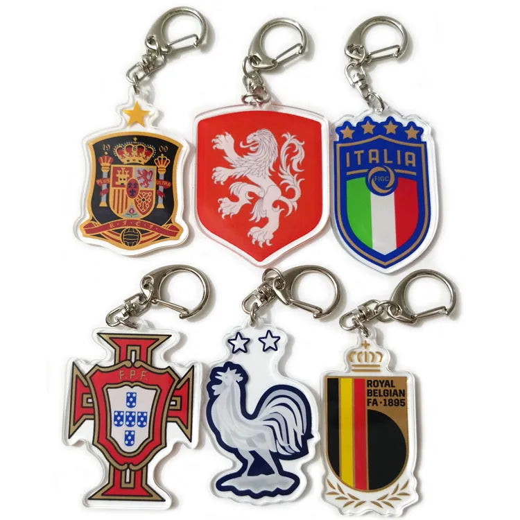 Modern Style National Flag Symbol Acrylic Unisex Keychain