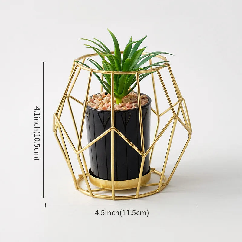 European-style light luxury iron round pot simple decoration home dining room living room entrance creative decoration