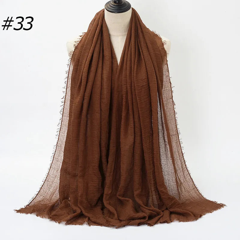 fashion solid color cotton pashmina scarves