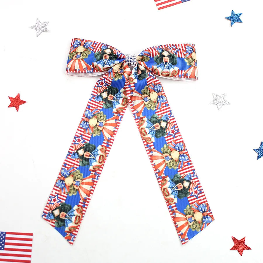 Independence Day Hairpin American Flag Bow Hair Accessories Children Girl Cute Headwear Patriotic Hairpin