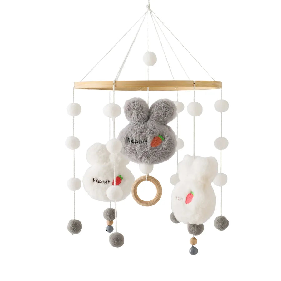 Nordic Style Felt Animal Bed Bell Hanging Decoration Baby Infant Carriage Hand Eye Coordination Hanging Ornament Bed Bell