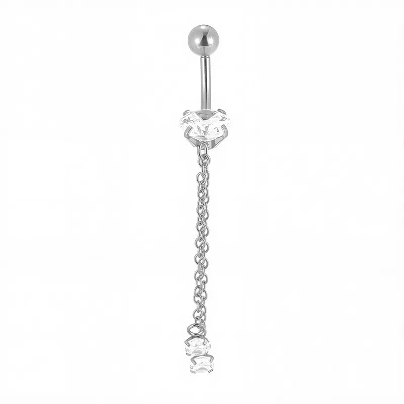 1 Piece Belly Rings Nordic Style Sexy Simple Style Star Mermaid 316L Stainless Steel  Polishing Zircon 18K Gold Plated