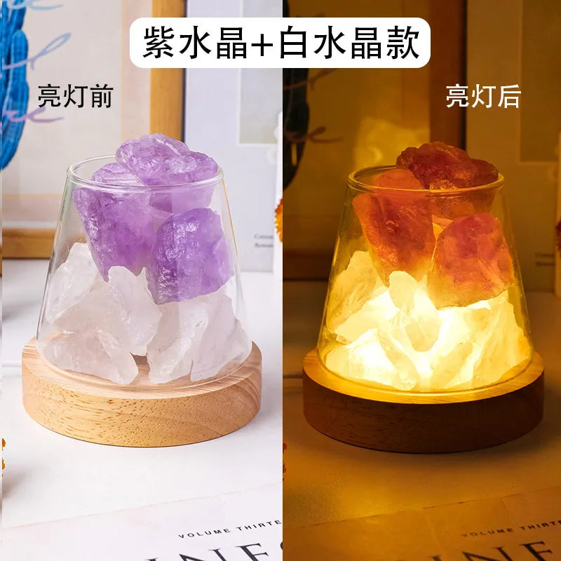 Chinoiserie Retro Geometric Crystal Ornaments Aromatherapy Small Night Lamp Lighting Accessories