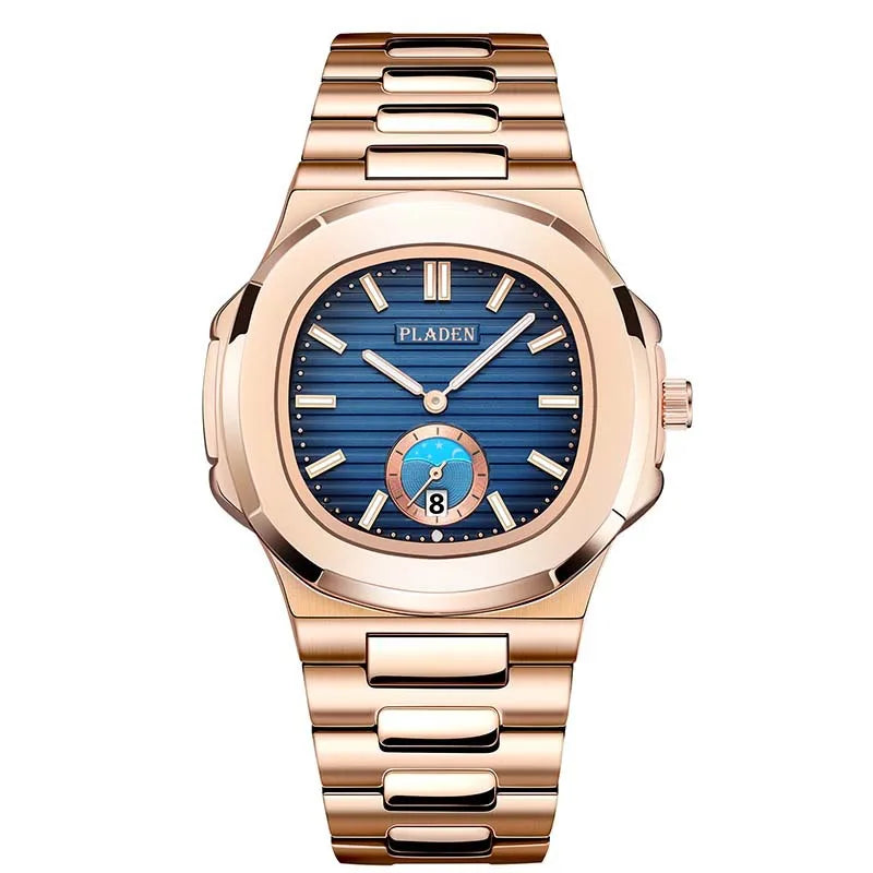 PLADEN Brand Watch hot Classic Men's High-end Fashion Business Stainless Steel Waterproof Quartz Watch