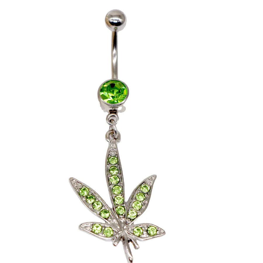 elegant sunflower maple leaf stainless steel alloy copper epoxy inlay rhinestones white gold plated gold plated belly ring