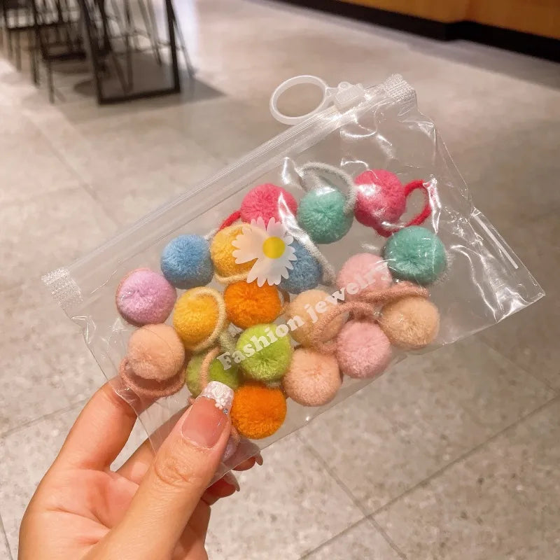 Cute Simple Style Girl'S Hairball Cloth Hair Tie