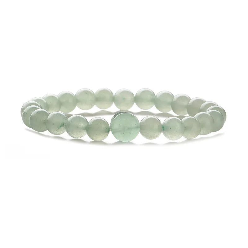 Retro Classic Style Geometric Natural White-Barked Pine Green Aventurine Tiger Eye Beaded Chain Bracelets In Bulk