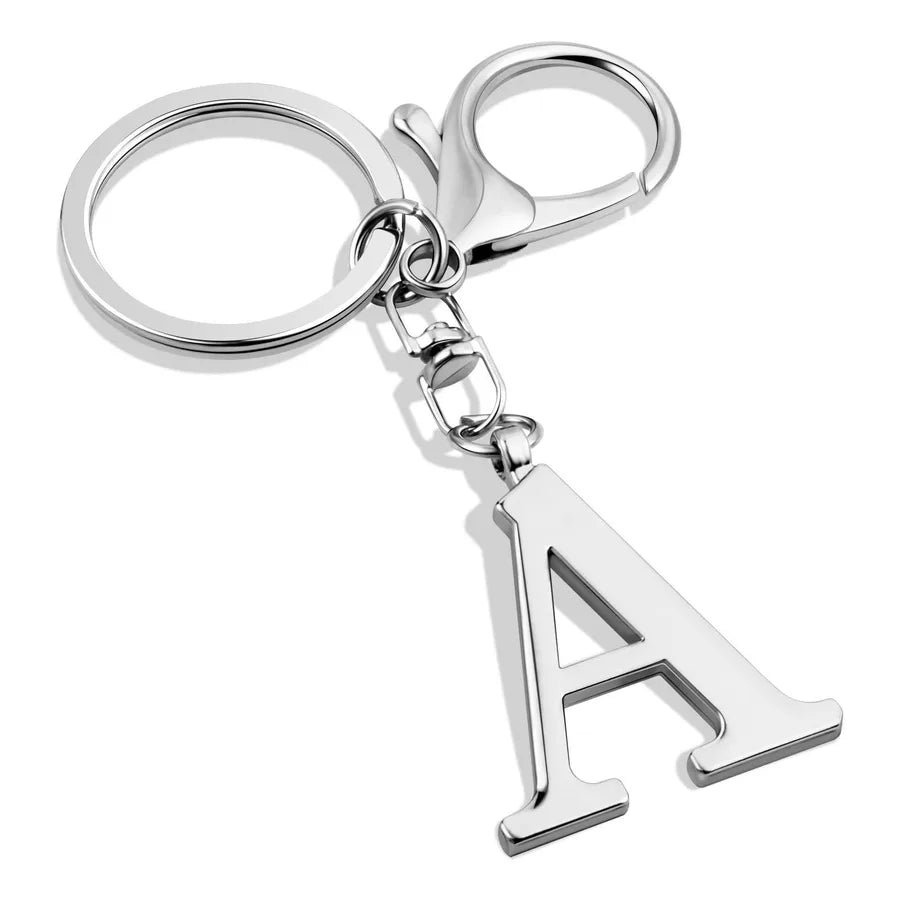 Stainless Steel Keychains Alphabet Letter Charms Ladies Bag Pendants Popular 26 Letters Initial Keyrings European Style
