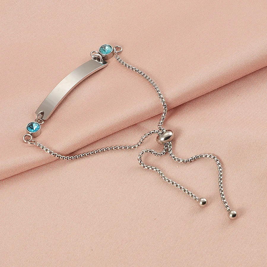 IG Style Simple Style Geometric 304 Stainless Steel Belcher Chain ID Bracelet In Bulk