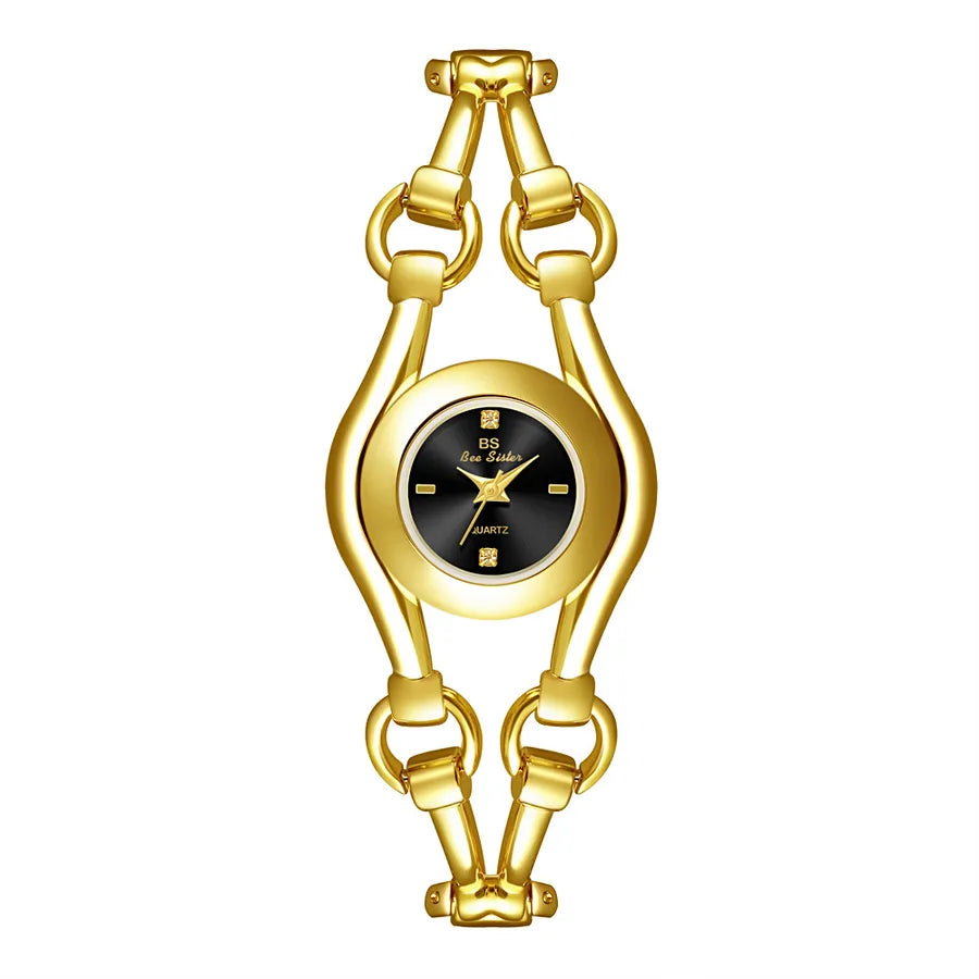 Retro Classic Style Solid Color Jewelry Buckle Quartz Watch
