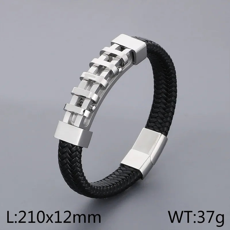 Simple Style Geometric Titanium Steel 18K Gold Plated Men's Bangle