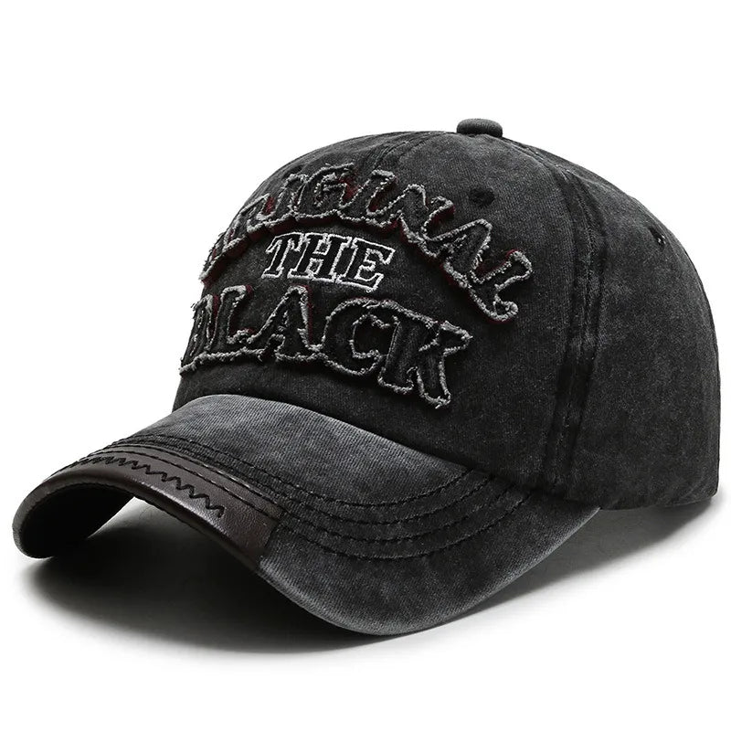 Washed Outdoorsy Baseball Cap With Embroidered Letters Unisex Sporty Fashionable Duckbill Cap Spring Autumn Simple Style