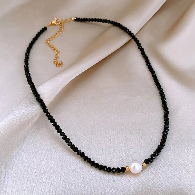 1 piece fashion round imitation pearl pearl plating women's necklace