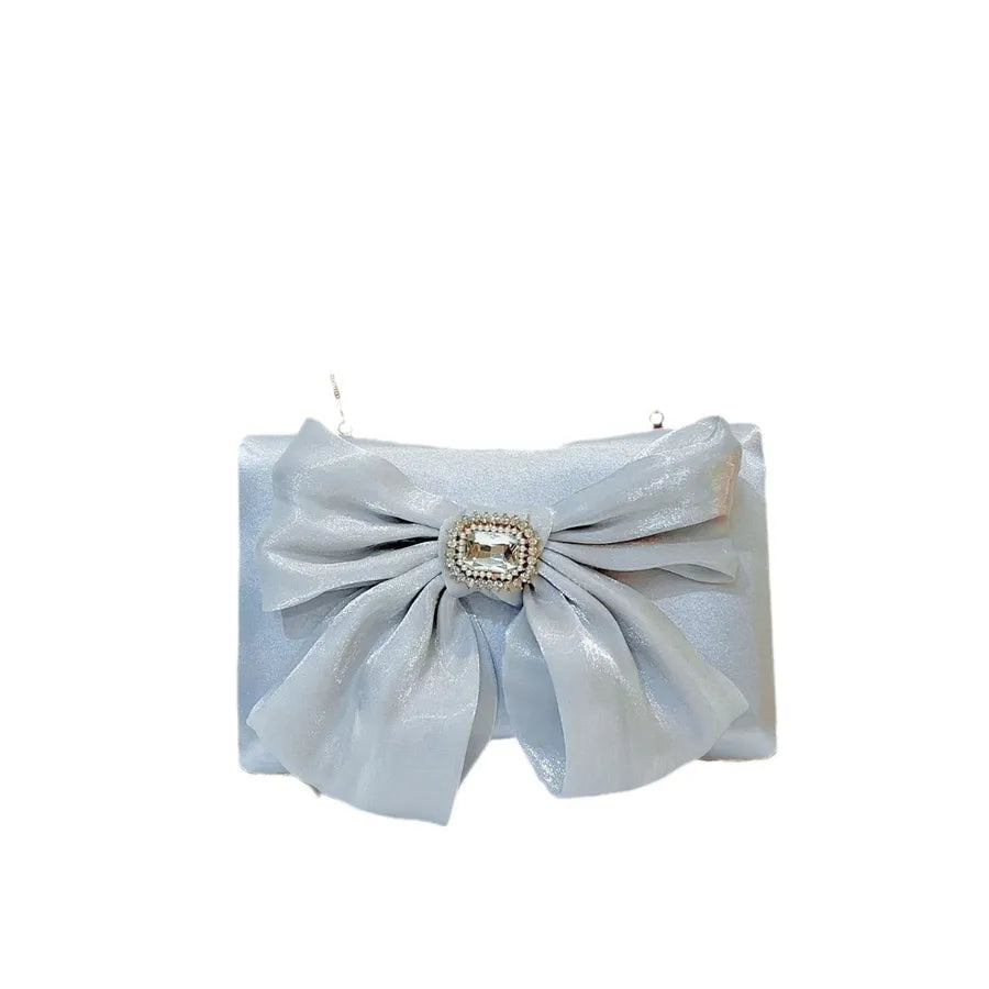 Retro Butterfly Knot Fairy Elegant Evening Handbag Single Shoulder Slant Carry Women Bags Dinner Purse Pillow Shape Polyester