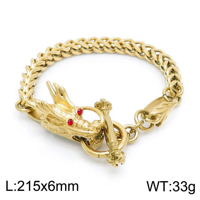 chinoiserie animal titanium steel plating men's bracelets