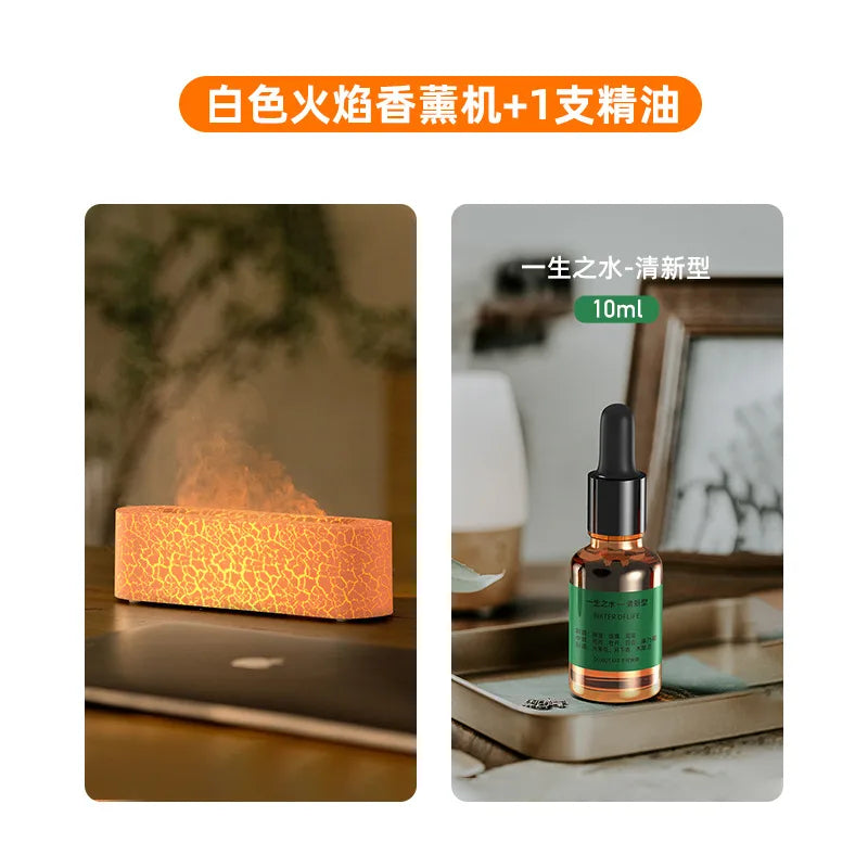colorful 3d simulation flame aromatherapy Machine usb home office atmosphere air humidifying flame humidifier