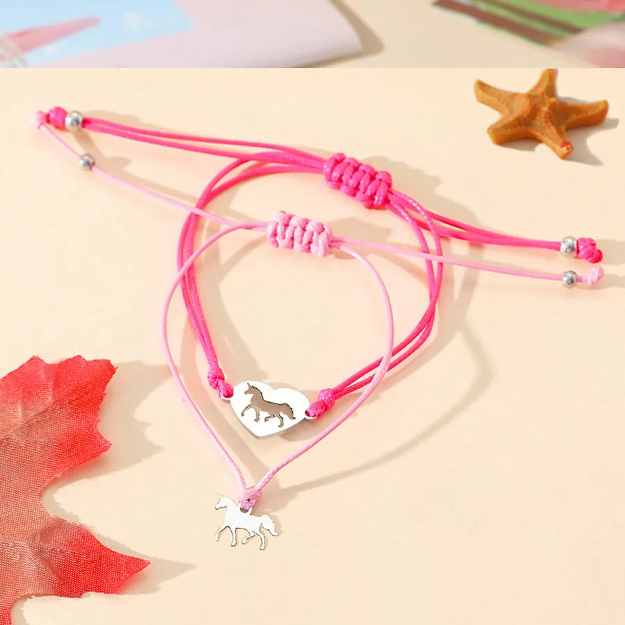 Princess Sweet  304 Stainless Steel CCB Metal Wholesale Drawstring Bracelets