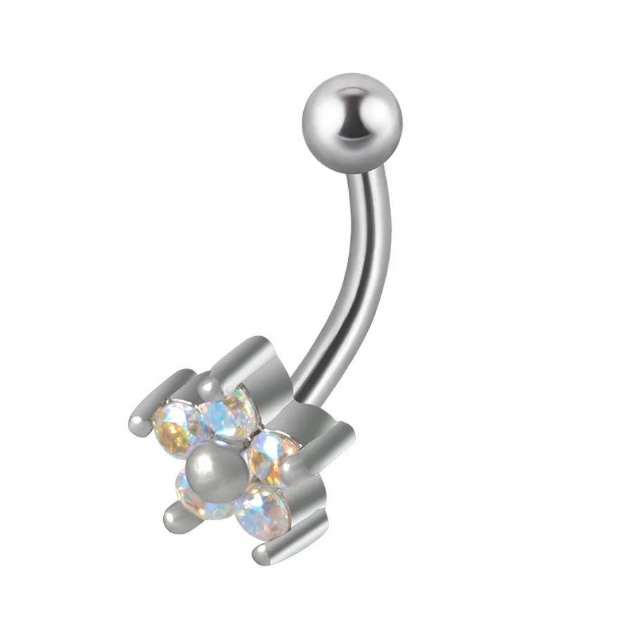 1 Piece Eyebrow Studs Casual Elegant Vacation Triangle Heart Shape Flower G23 Titanium Inlay Opal Zircon Eyebrow Studs