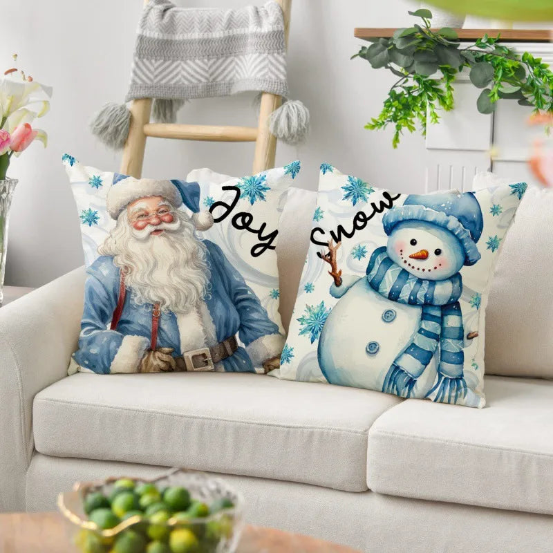 Christmas Vacation Santa Claus Linen Pillow Cases Couch & Sofa Decor