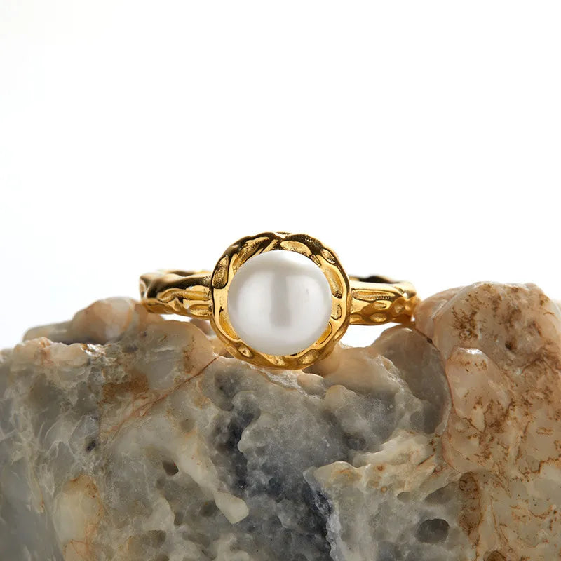 925 Sterling Silver Freshwater Pearl Solid Color Rings
