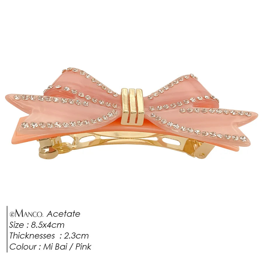 EManco New Fashion Hair Accessories Rhinestone Bow Simple High-end Sense Claw Clip Women Light Luxury Acetate Hair Clip Sweet