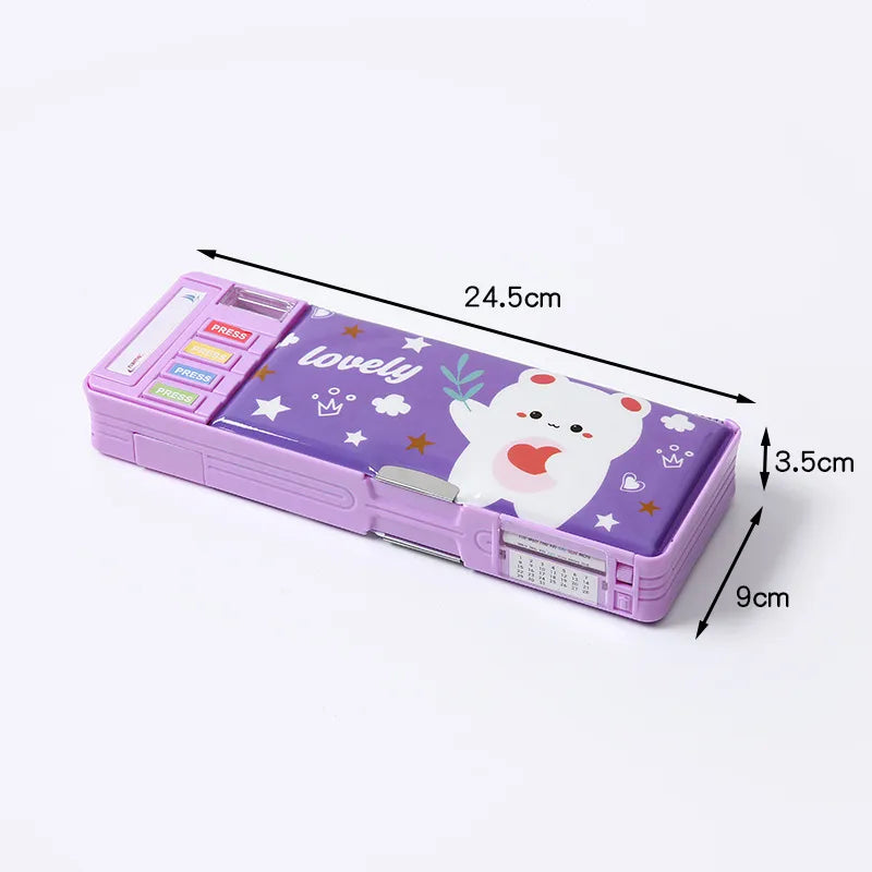 primary school students' multi-functional large-capacity double-layer stationery box