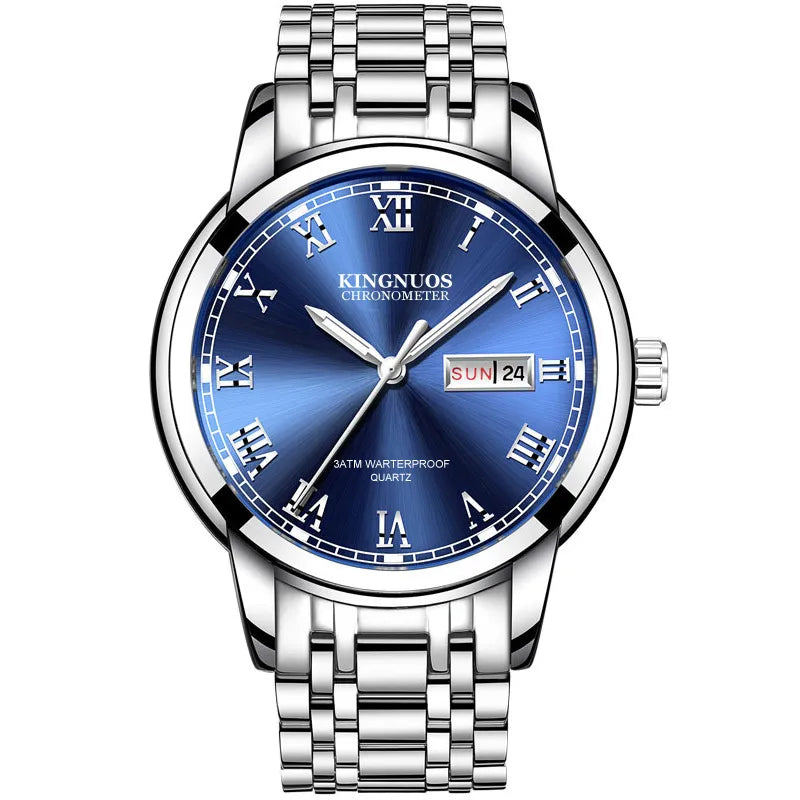 casual solid color double side snaps quartz men's watches