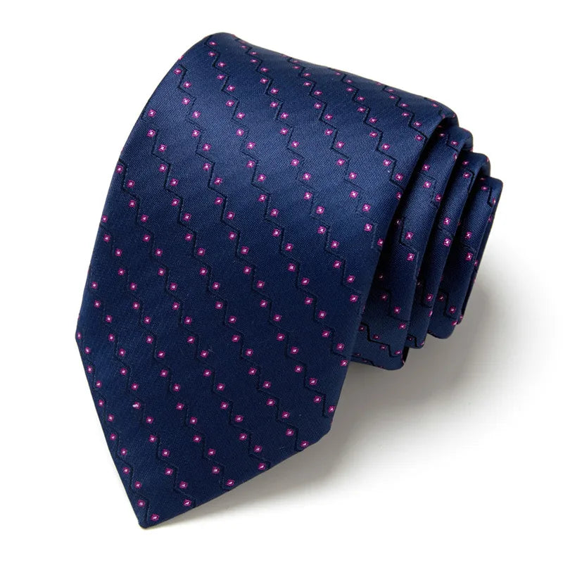 casual geometric waves polyester polyester yarn men's tie