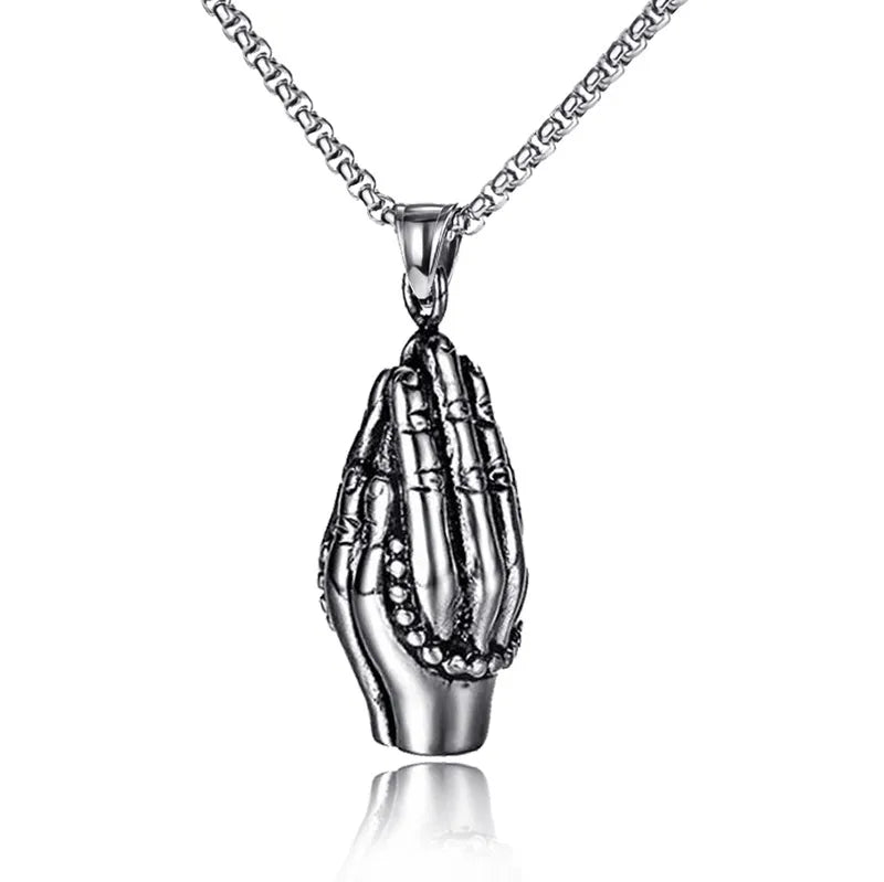 Retro Punk Cross Axe Alloy Titanium Steel Iron Plating Men's Pendant Necklace Men Pendant Necklaces