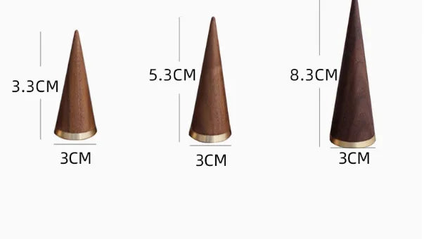 Walnut Jewelry Display Stand Copper Bottom Conical Ring Holder Bracelet Necklace Bracket Shooting Props Ornament Showcase