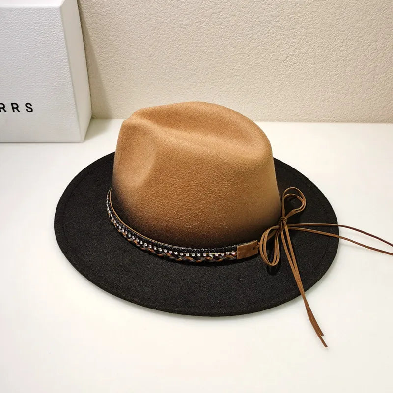 women's ethnic style solid color big eaves bucket hat