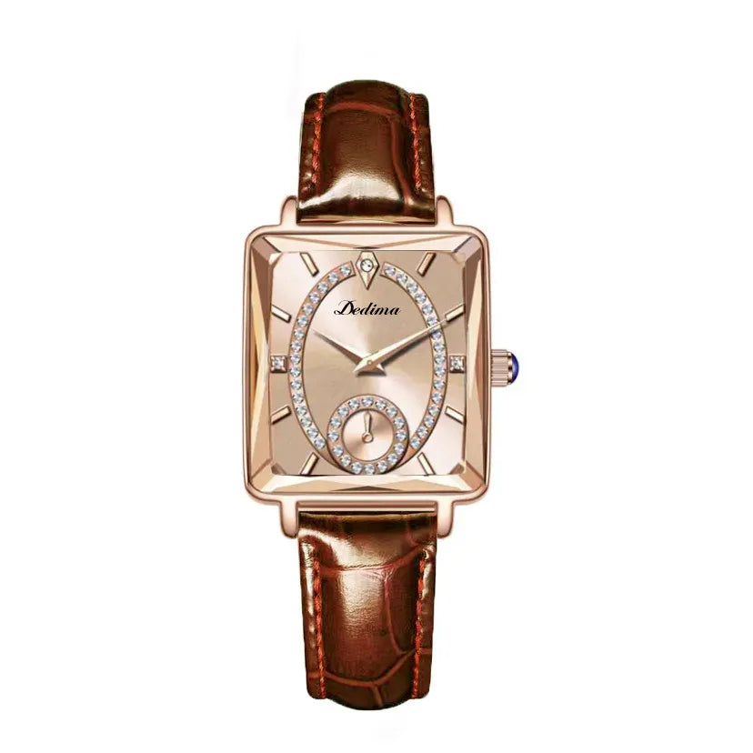 casual square double side snaps quartz women's watches