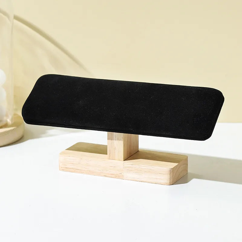 1 Piece Pu Leather solid wood Flannel Nordic Style Simple Style Solid Color Jewelry Display Jewelry Rack