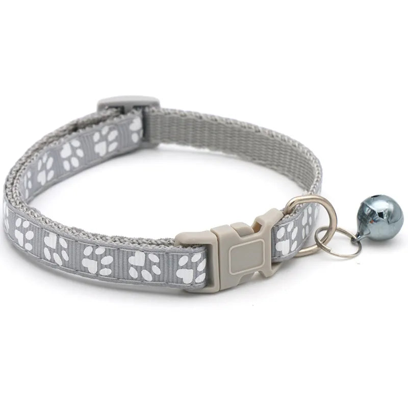 casual pp solid color footprint pet collar