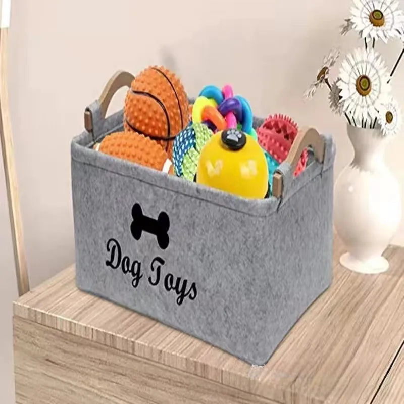 Factory direct dog toy felt storage box home storage basket  sundries dirty clothes storage bag storage basket