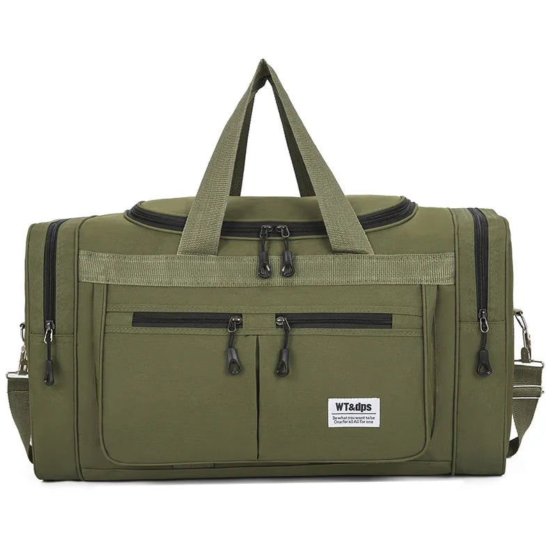 men's solid color oxford cloth zipper travel bag