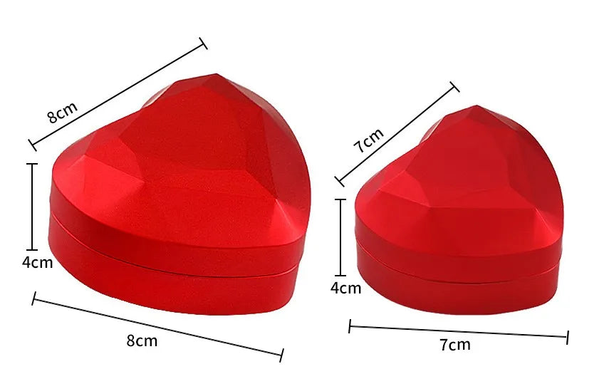 simple style classic style heart shape solid color plastic jewelry boxes