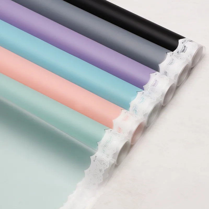 Elegant Romantic Lace Plastic Daily Date Korean Floral Wrapping Paper Party Supplies Gift Wrapping Supplies 1 Pack of 20 Sheets